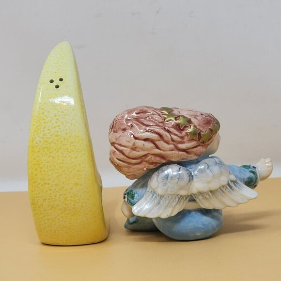 Fitz And Floyd Moon Beams Angel & Crescent Moon Salt & Pepper Shaker Set - Picture 5 of 12